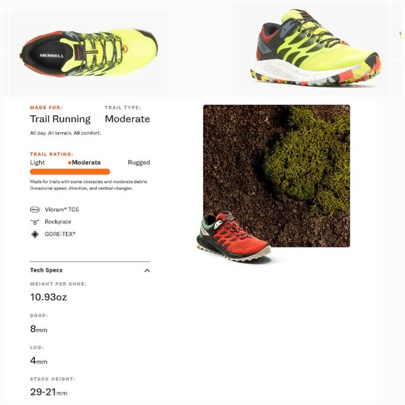 MERRELL 'NOVA 3 GORE-TEX' WEATHER/WATERPROOF TRAIL RUNNING REFLECTIVE SHOES - Picture 15 of 16